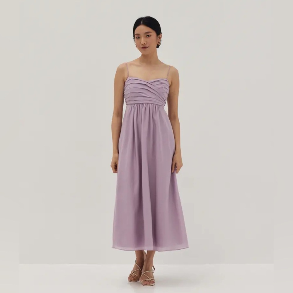 NWT Love Bonito Arlette Midi Dress Purple Pockets